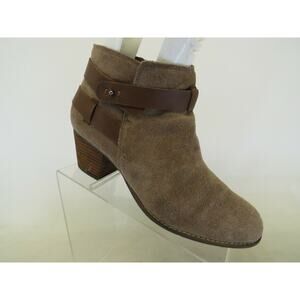 DV Dolce Vita Womens Brown Suede Zip Ankle Fashion Boots Bootie Size 11 M